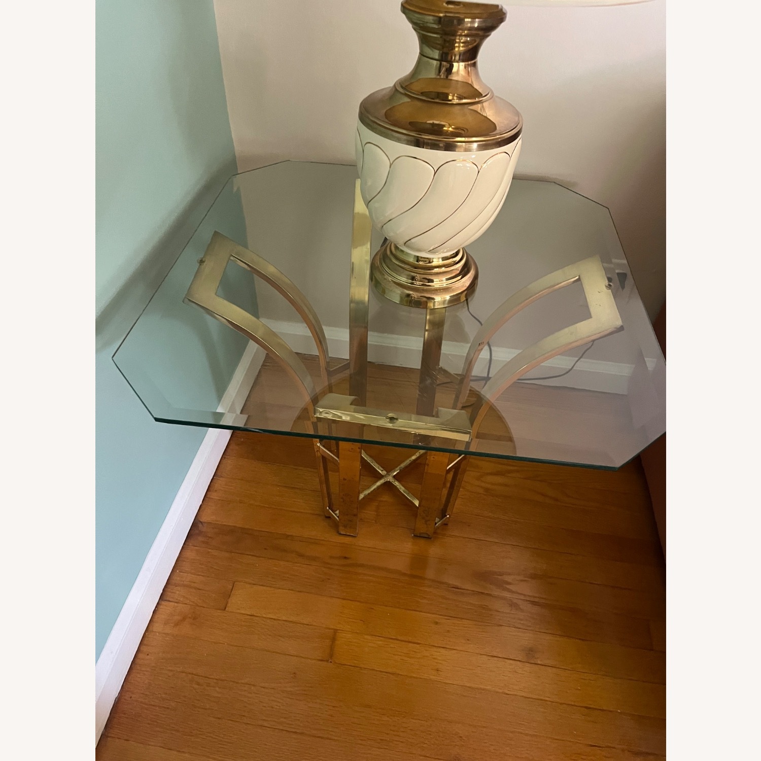 Hollywood Regency Tulip Gold Side Table - image-2