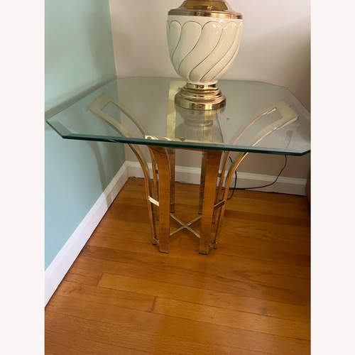 Used Hollywood Regency Tulip Gold Side Table for sale on AptDeco