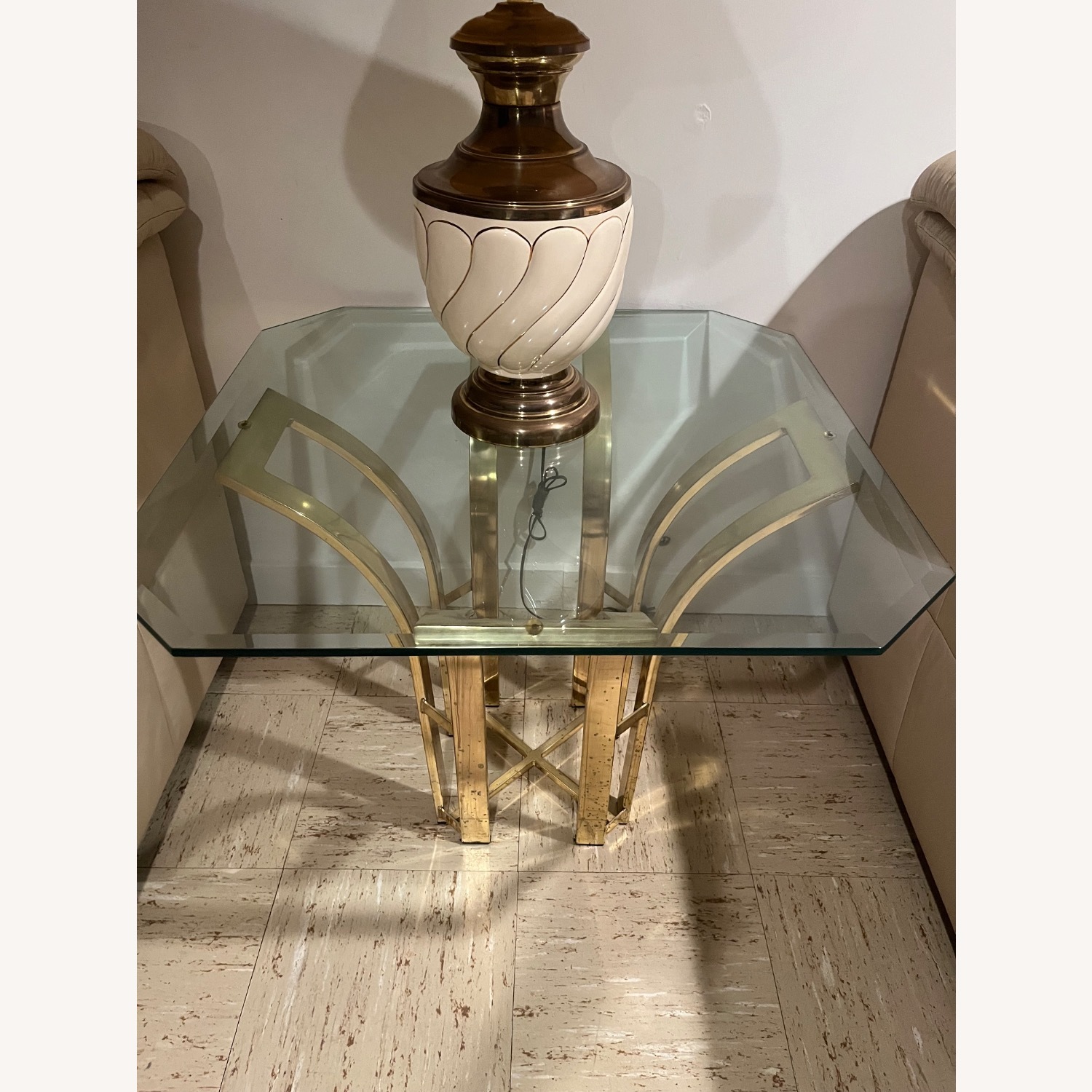Hollywood Regency Tulip Gold Side Table - image-7