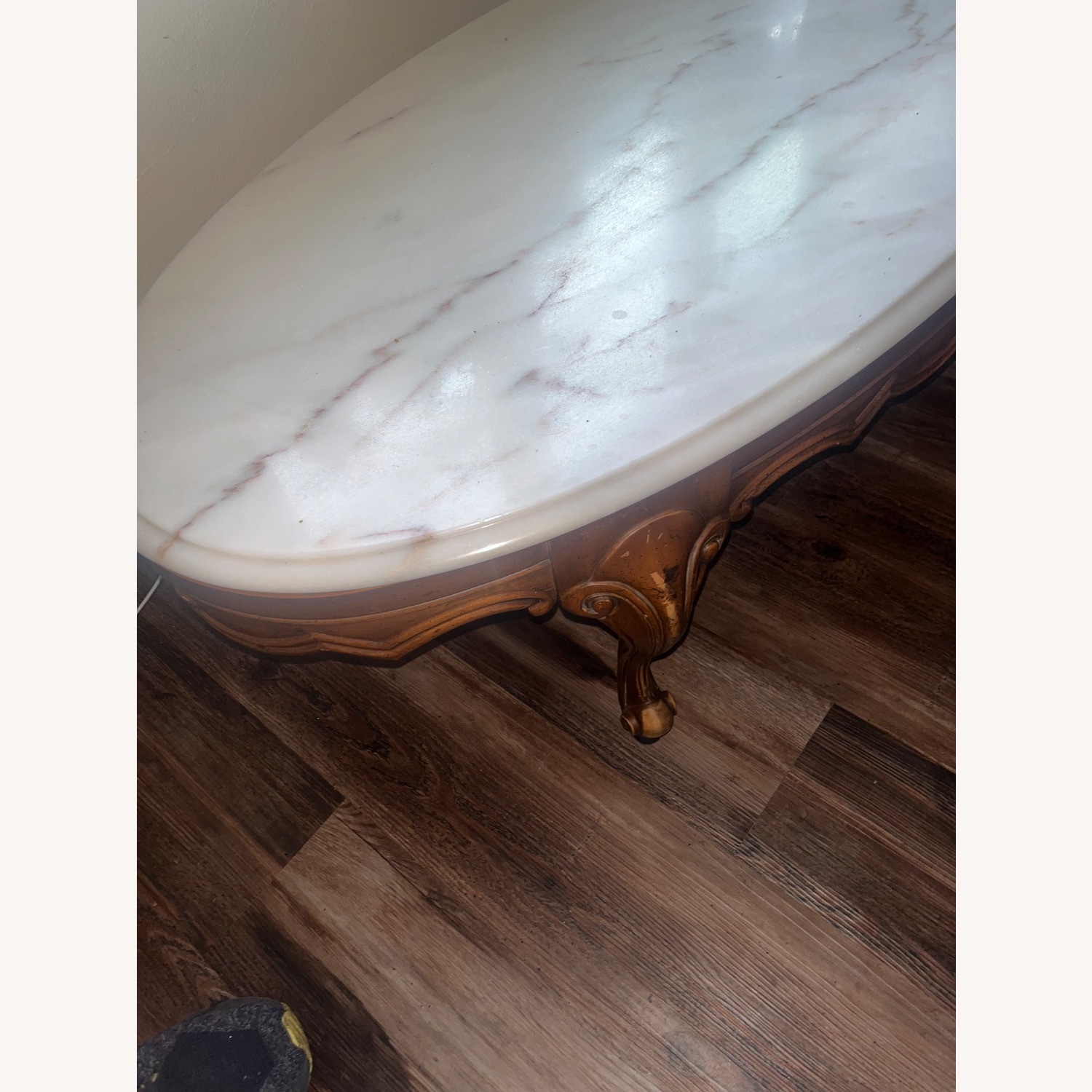 Vintage Heirloom Wieman Marble Coffee Table - image-1
