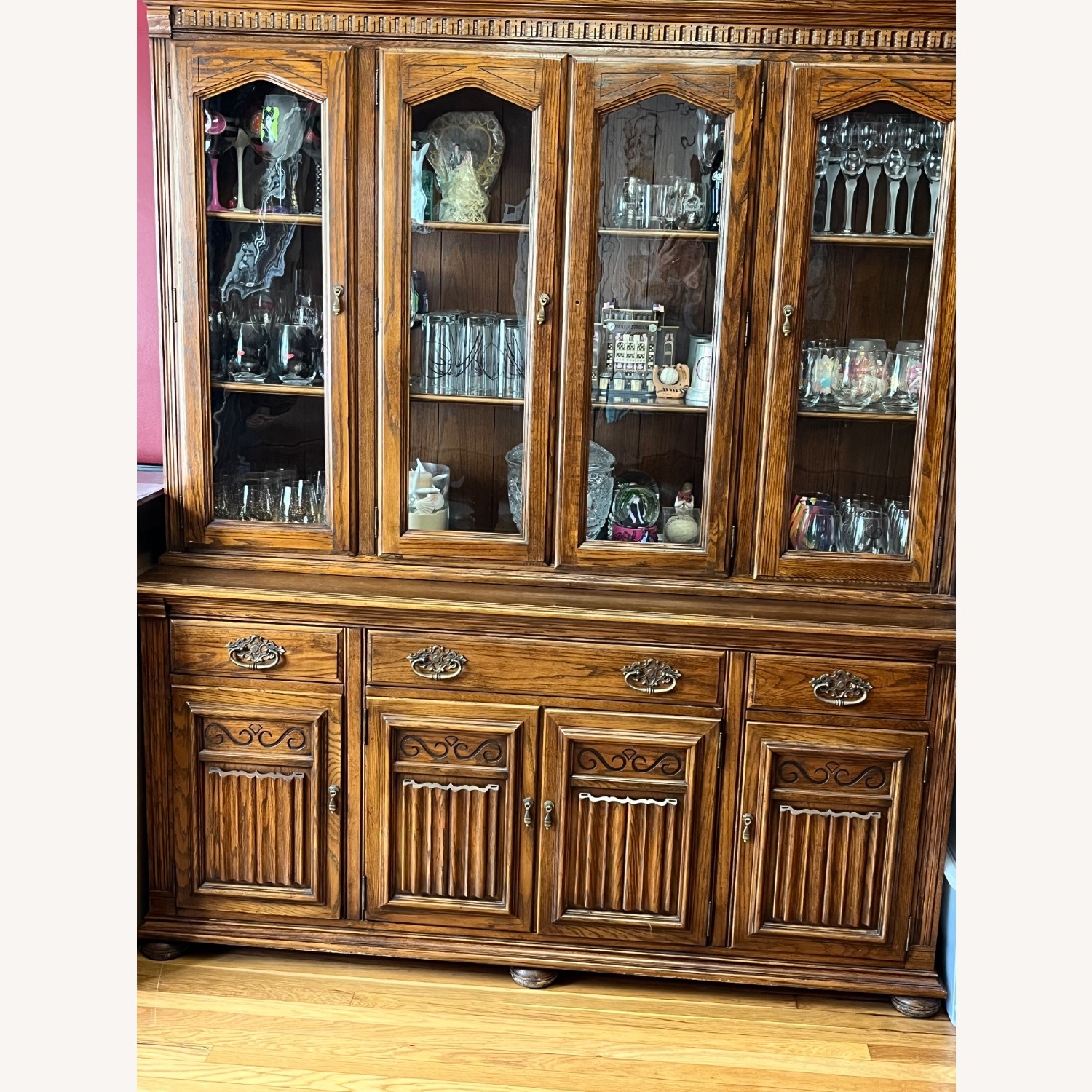Ethan Allen Royal Charter Oak China Cabinet - image-1