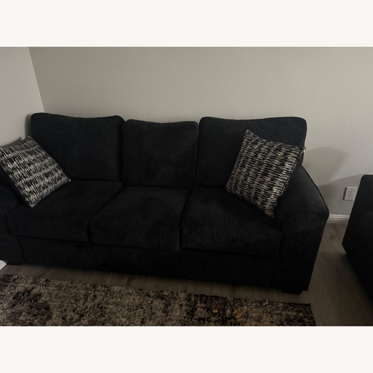 Dark Gray Fabric 3+ Seater Sofa - image-1