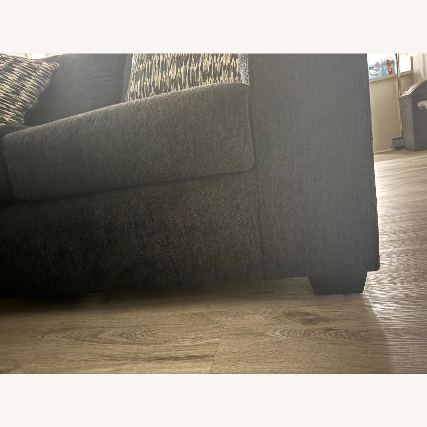 Dark Gray Fabric 3+ Seater Sofa - image-3