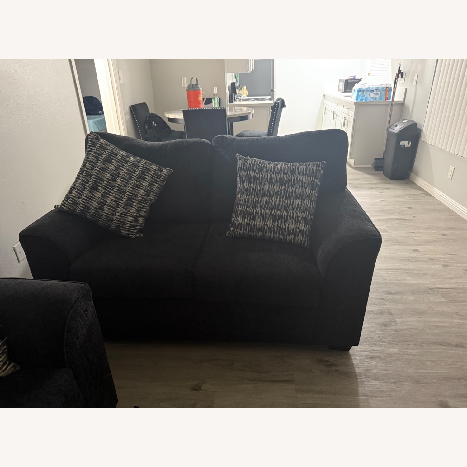 Dark Gray Fabric 3+ Seater Sofa - image-2