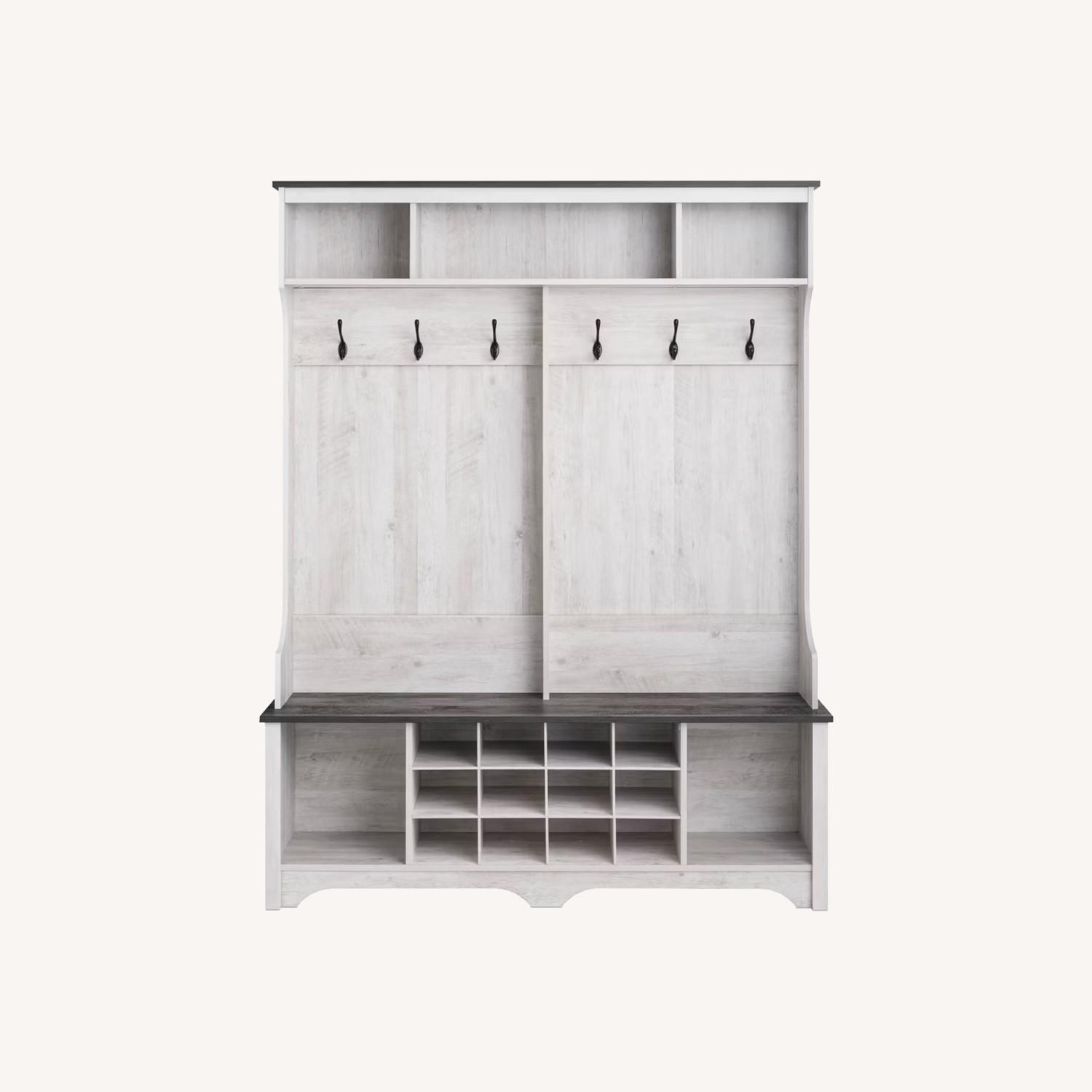 Prepac 60" Entryway Shoe Organizer Washed White - image-0