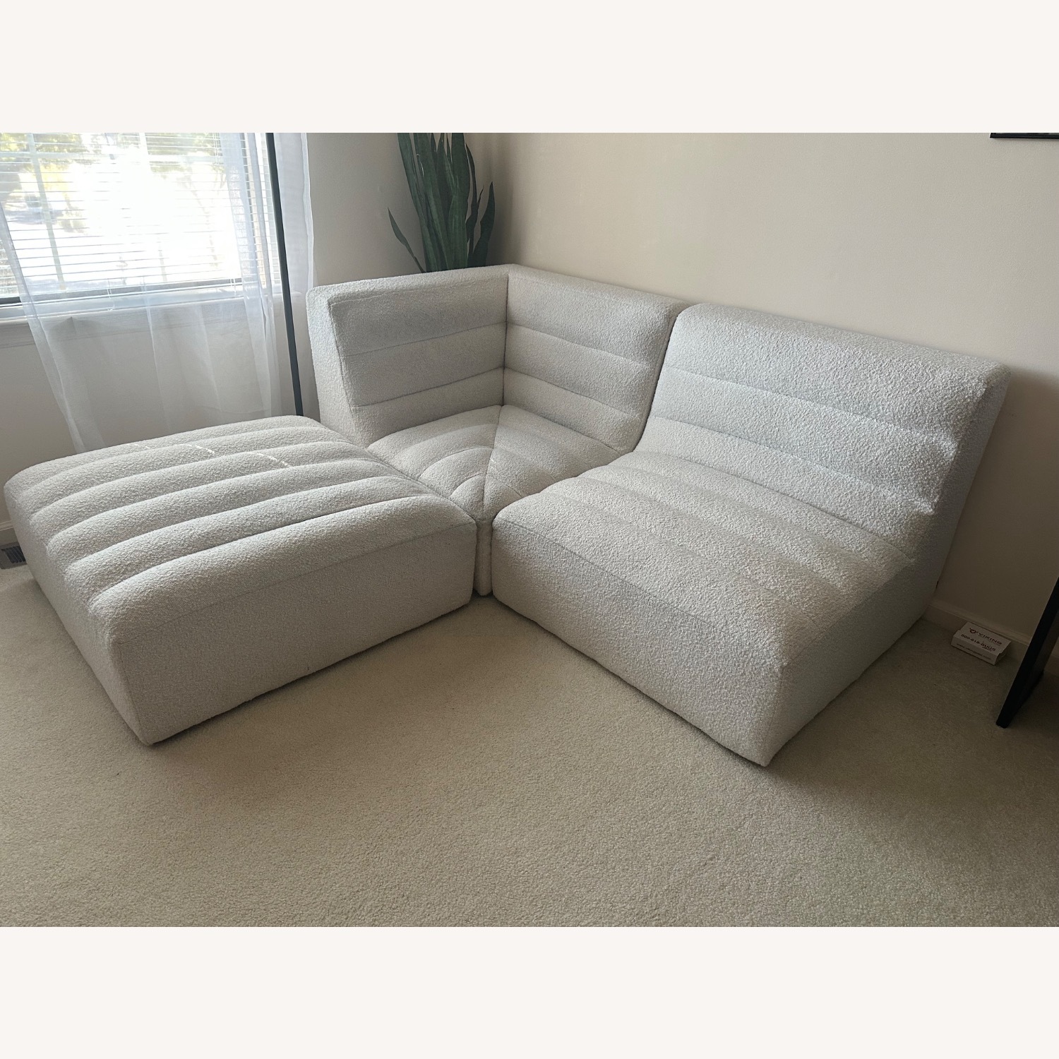 Pb Teen Hudson White Boucle 3+ Piece Sectional - image-1