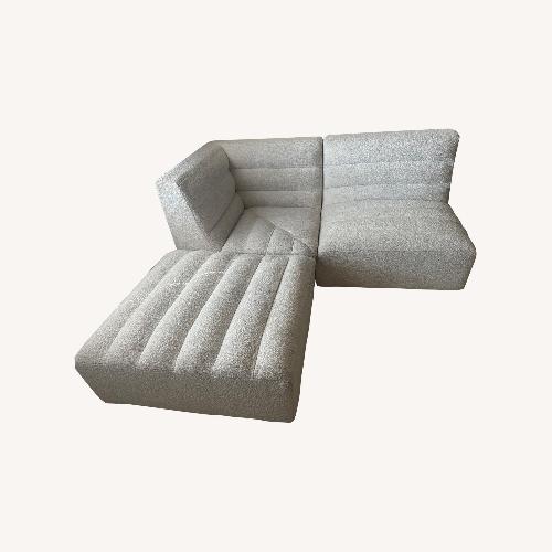 Used Pb Teen Hudson White Boucle 3+ Piece Sectional for sale on AptDeco
