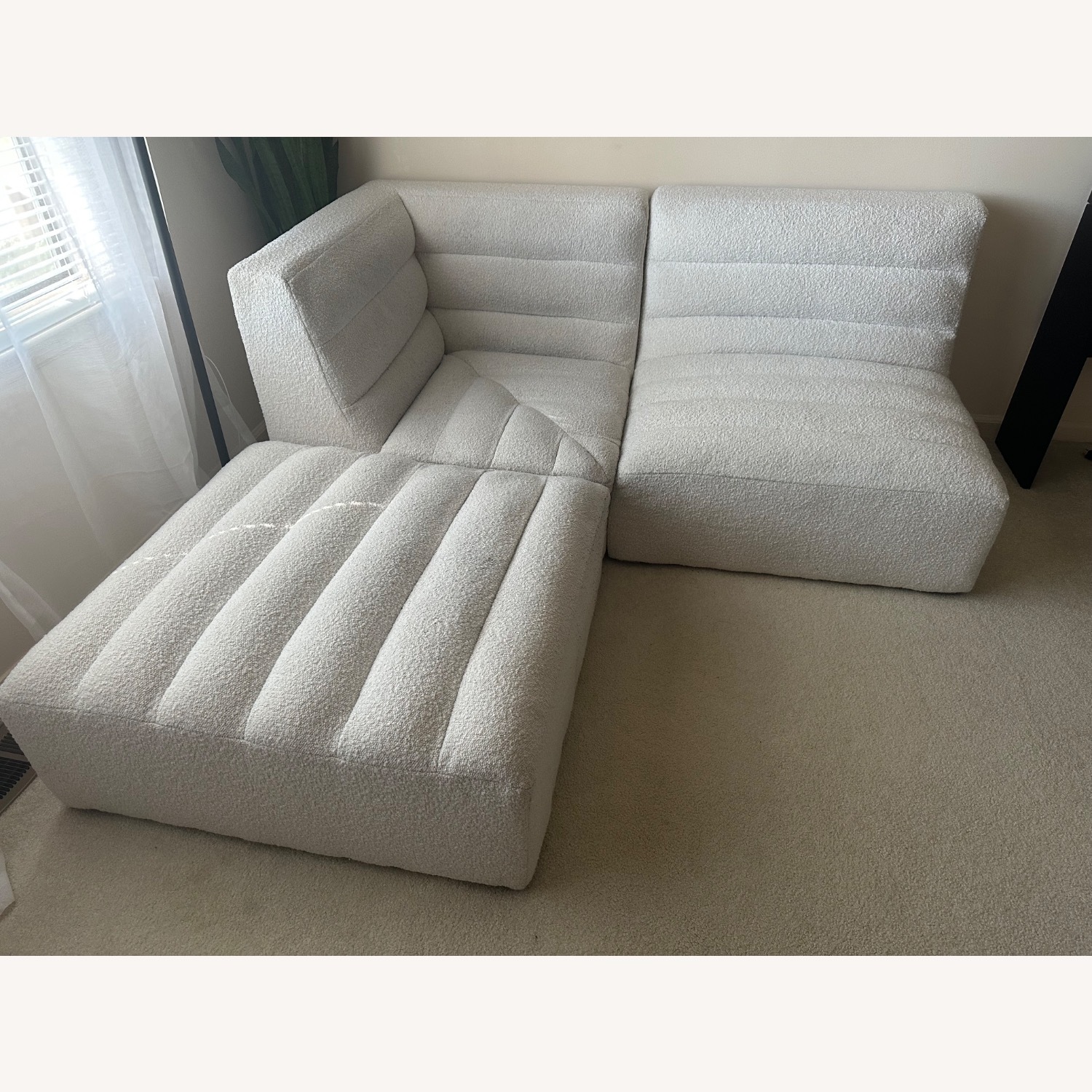 Pb Teen Hudson White Boucle 3+ Piece Sectional - image-2
