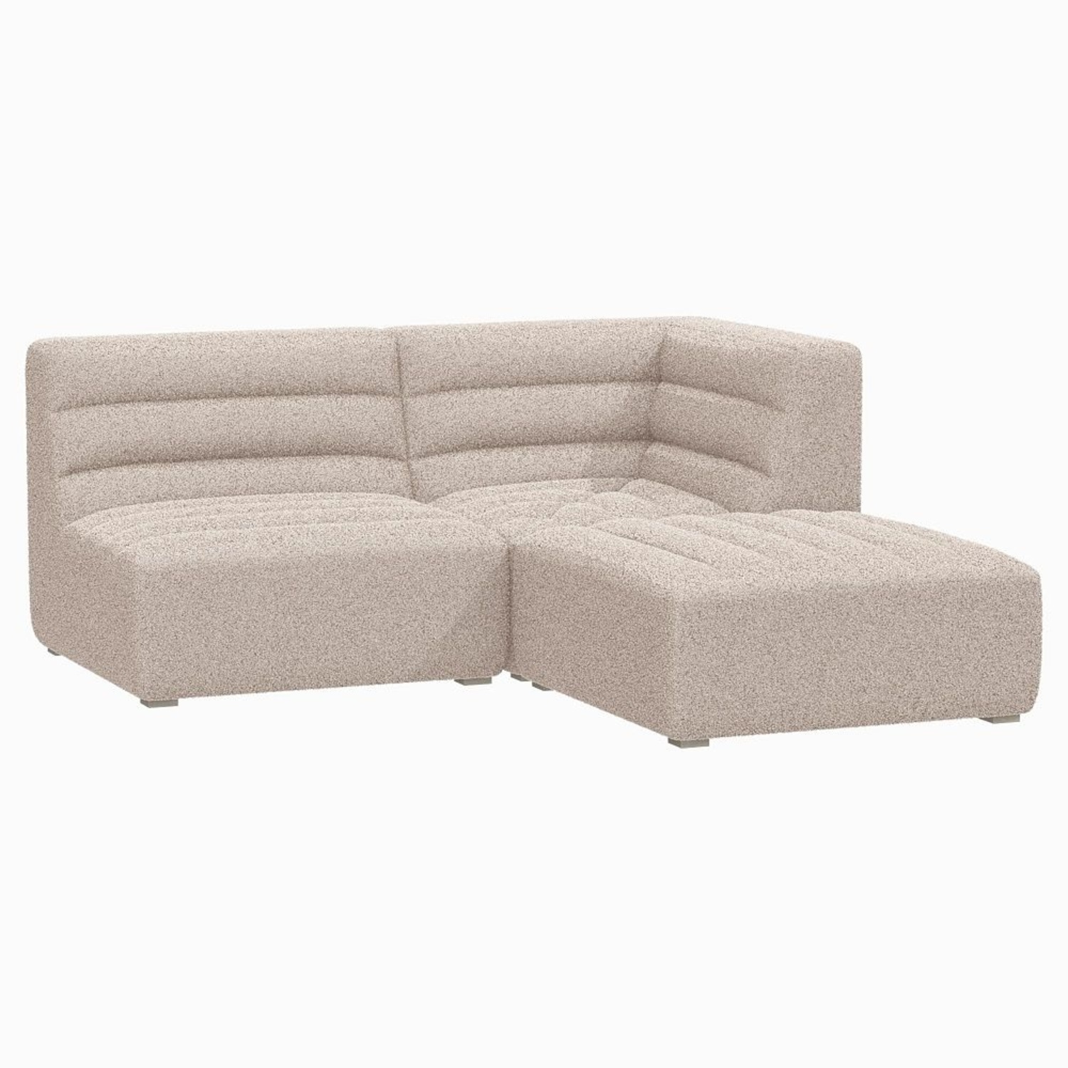 Pb Teen Hudson White Boucle 3+ Piece Sectional - image-6