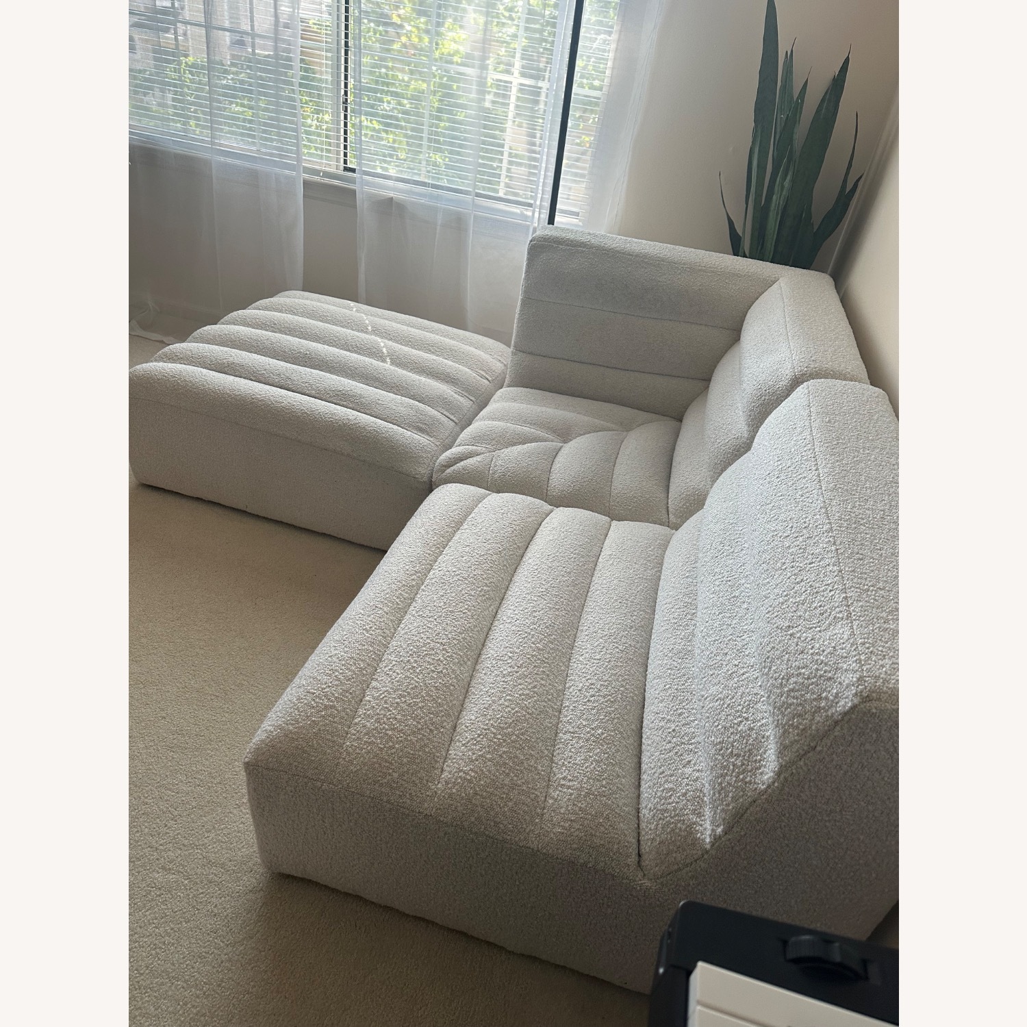 Pb Teen Hudson White Boucle 3+ Piece Sectional - image-3