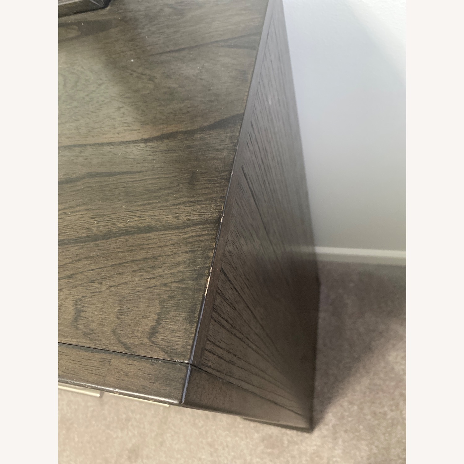 Dark Gray Wood Dresser with Mirror - image-4