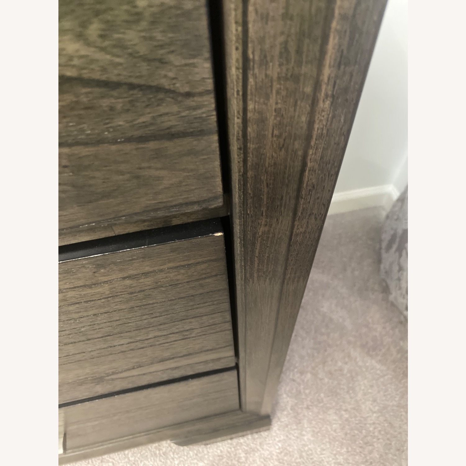 Dark Gray Wood Dresser with Mirror - image-5