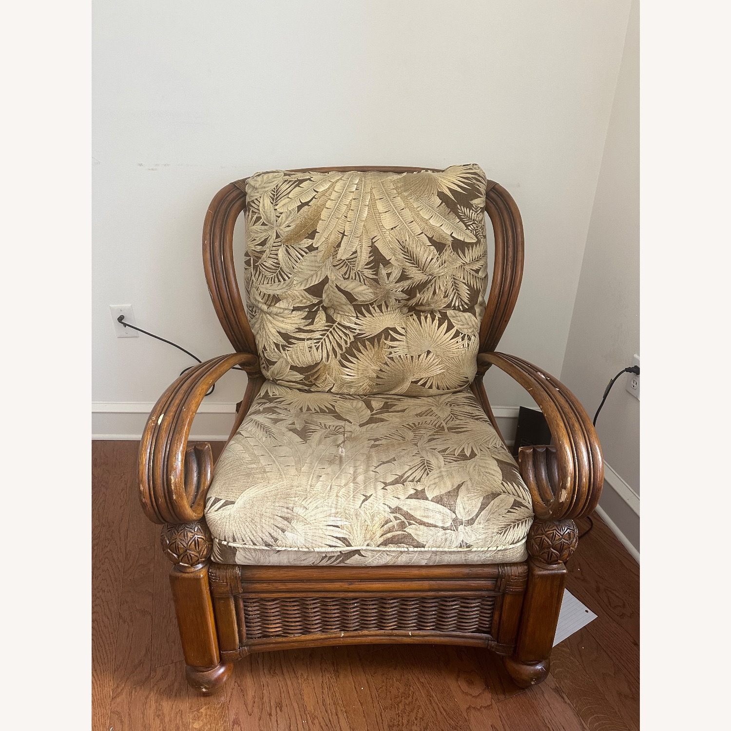 Vintage/Antique Finds White Fabric Accent Chair - image-1