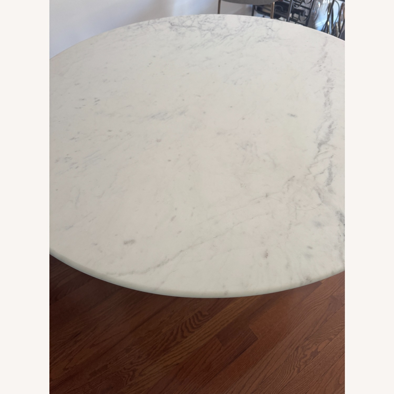West Elm Silhouette Pedestal Marble Dining Table - image-3
