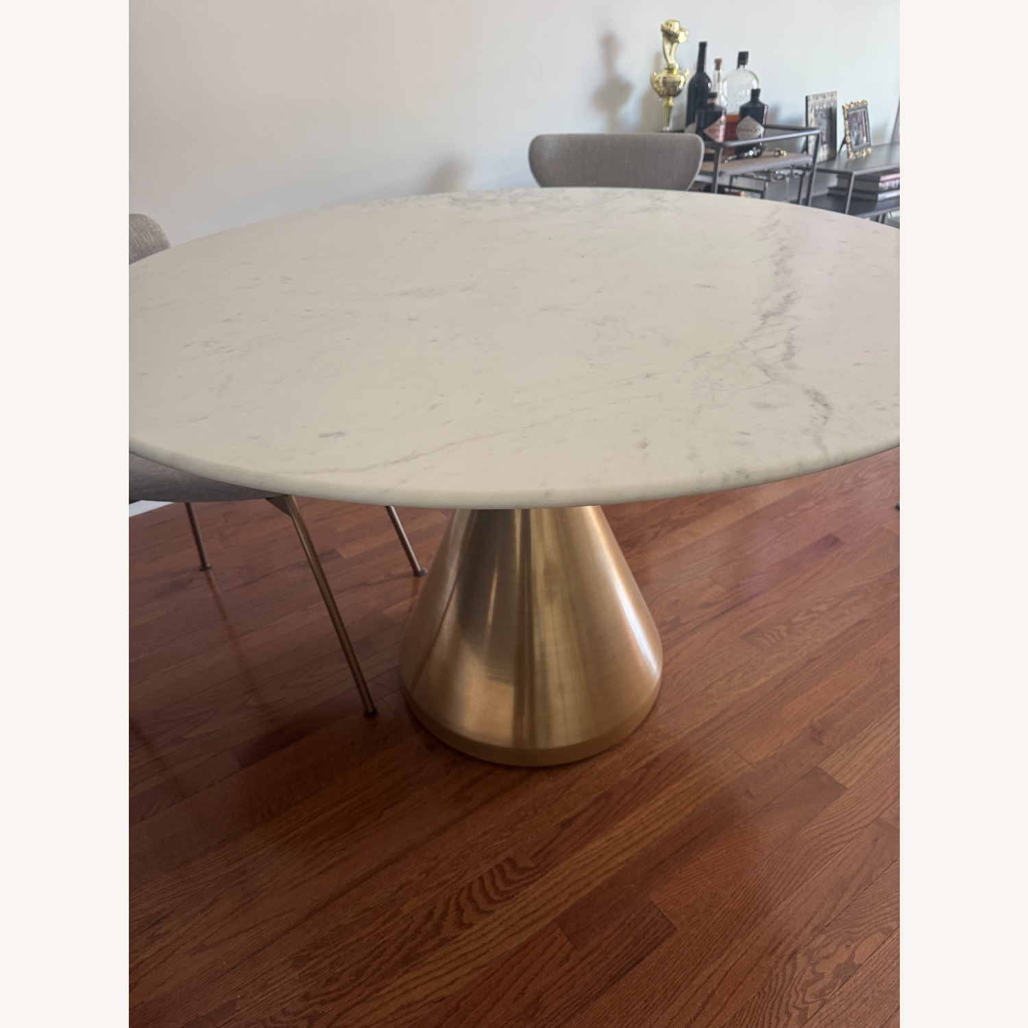 West Elm Silhouette Pedestal Marble Dining Table - image-2