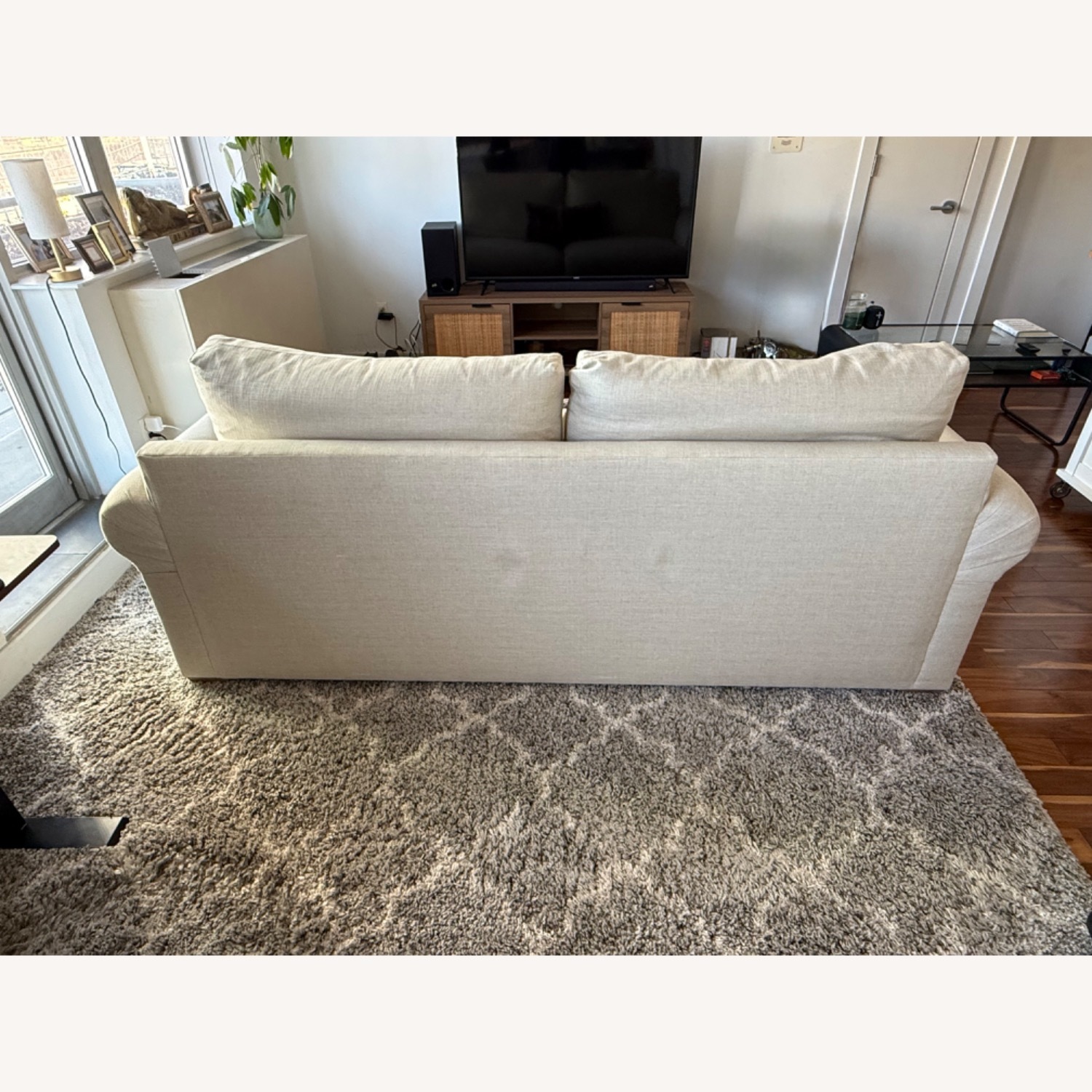 Pottery Barn Canyon Roll Arm Light Brown Fabric 3+ Seater Sofa - image-6