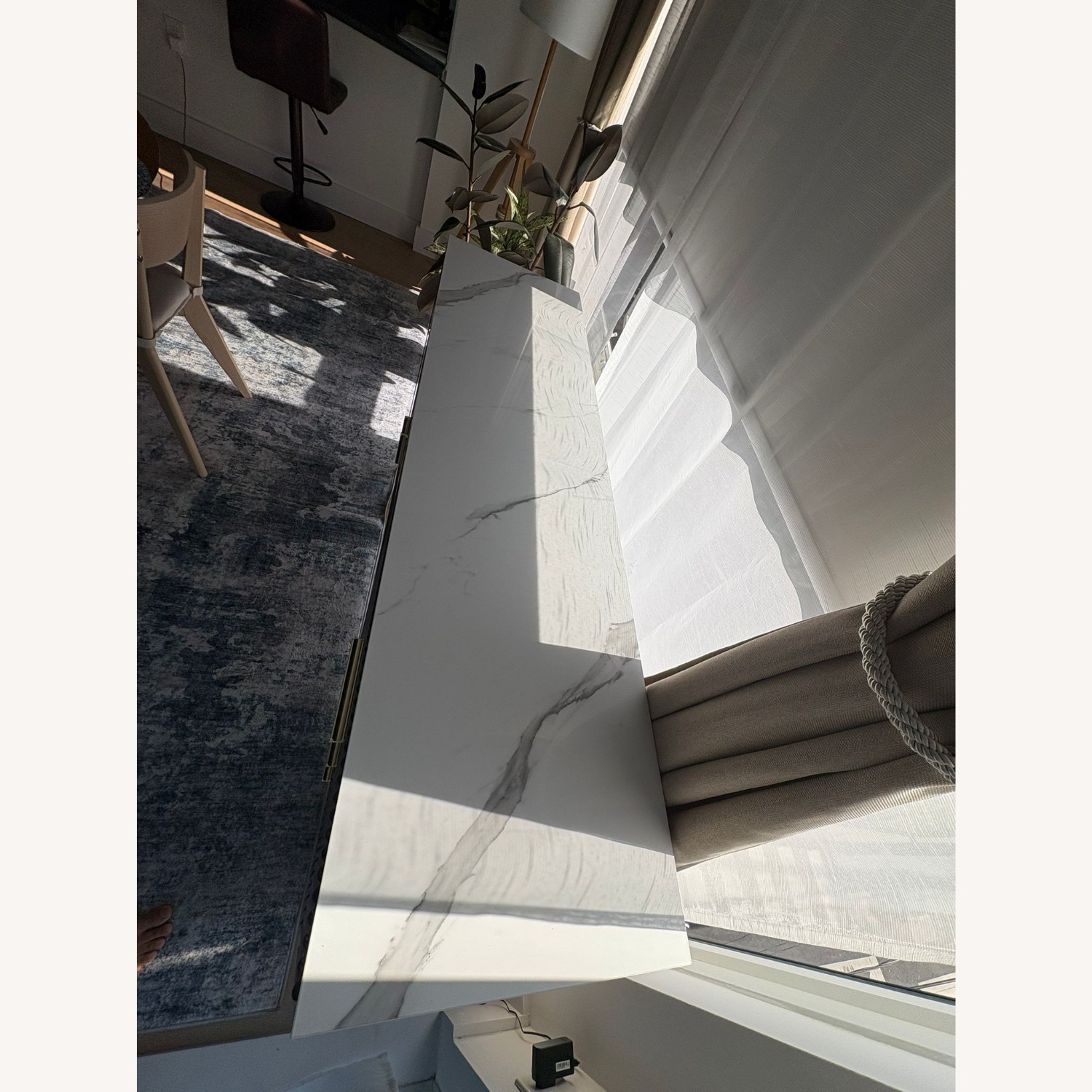 Amazon Blue Wood Bar Cart - image-3