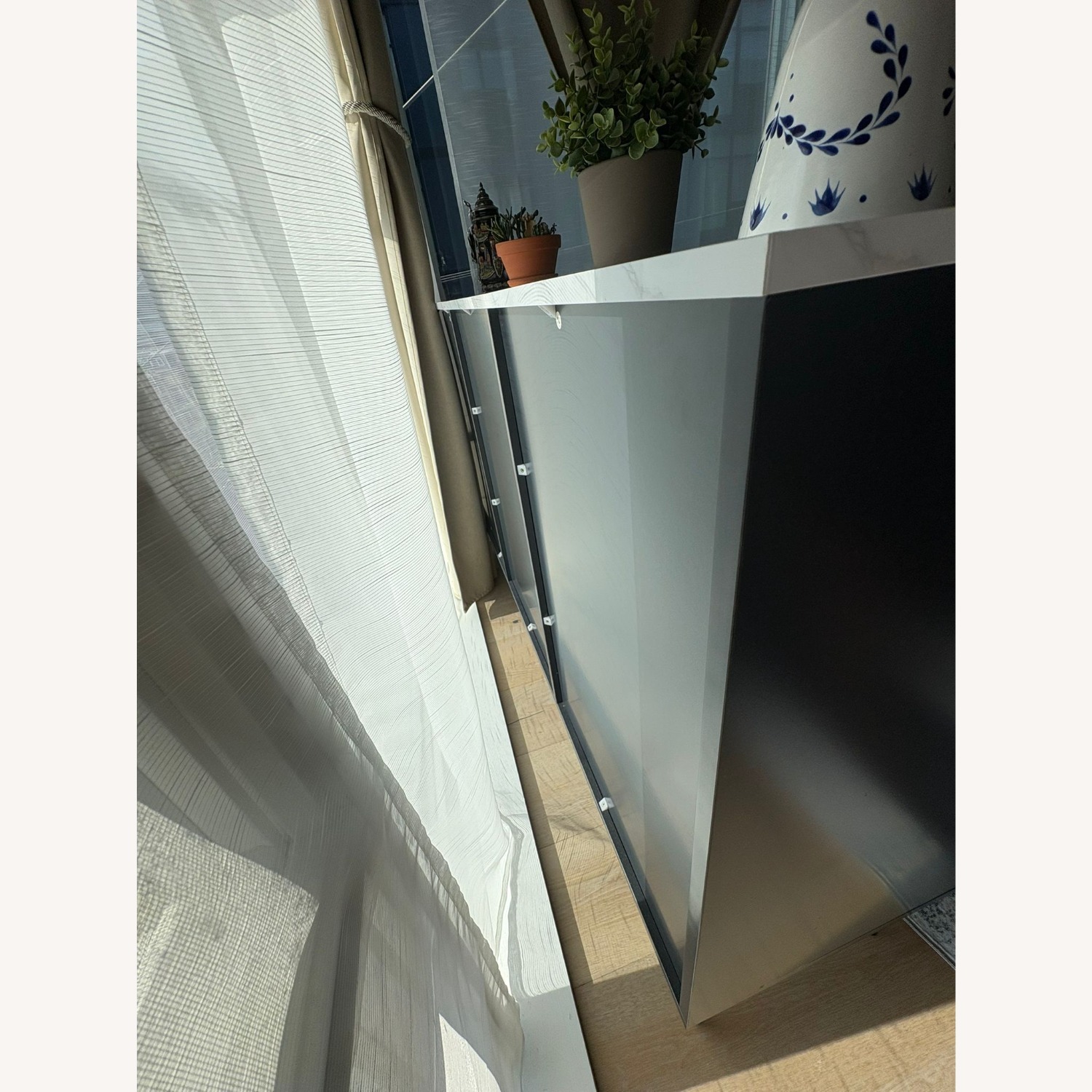 Amazon Blue Wood Bar Cart - image-5