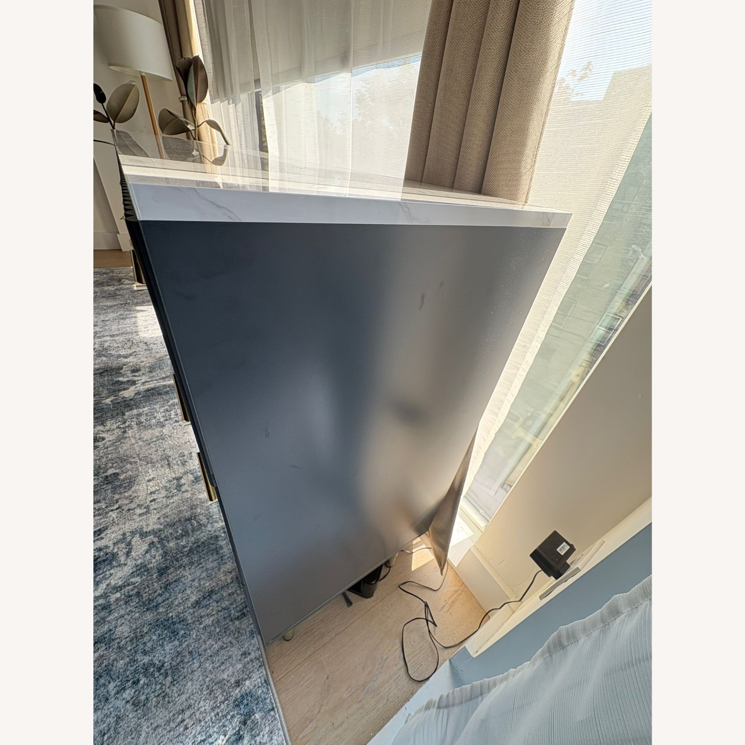 Amazon Blue Wood Bar Cart - image-2