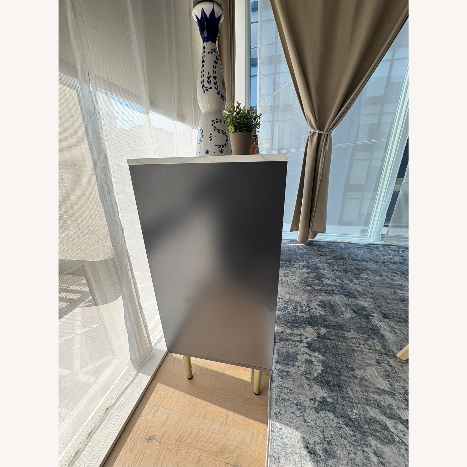 Amazon Blue Wood Bar Cart - image-4