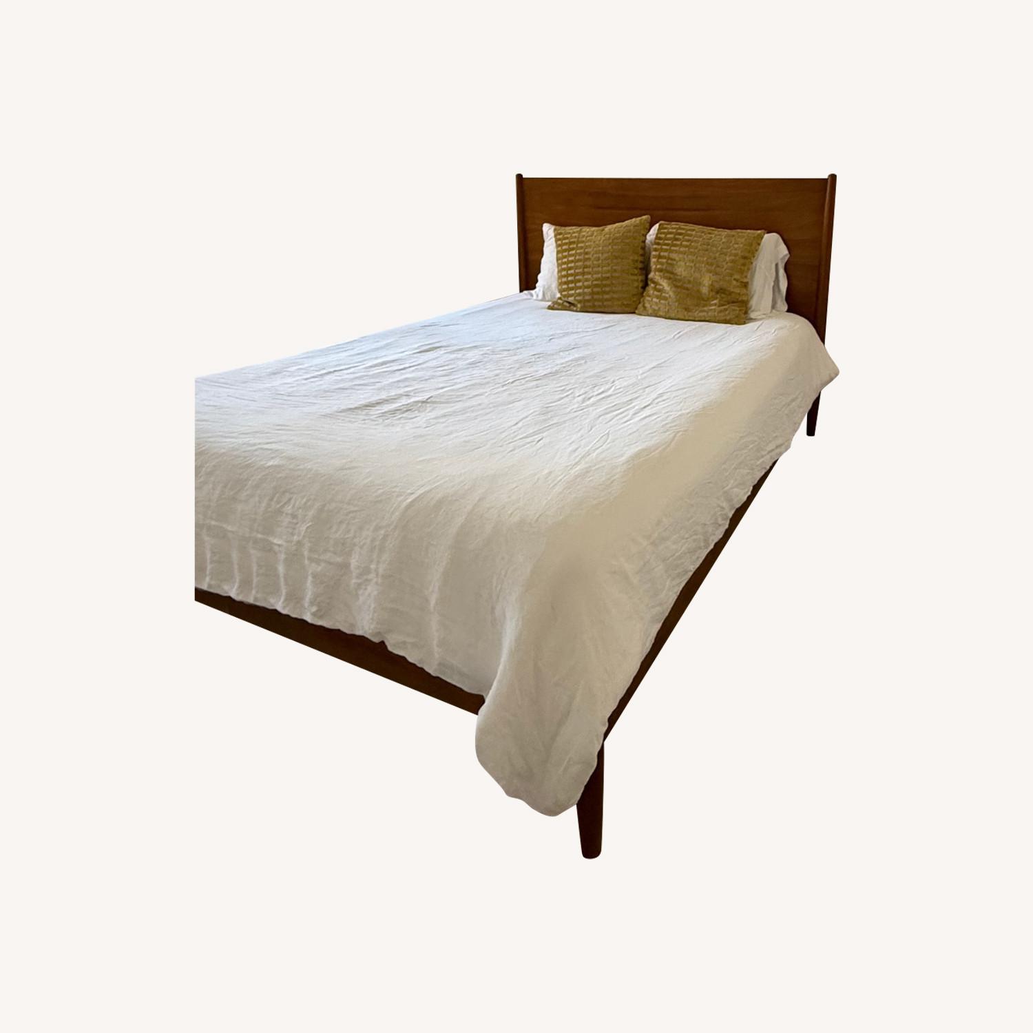 West Elm Dark Brown Mid-Century Bed - image-0