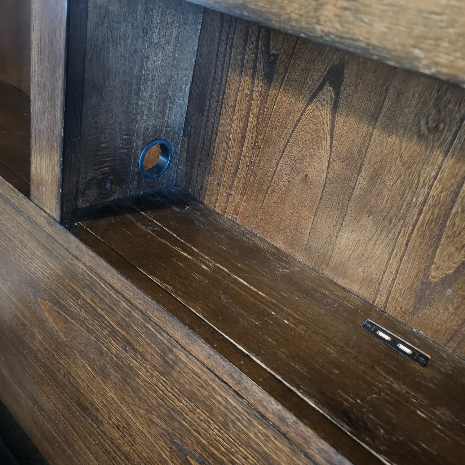 Modern Loft Dark Brown Wood King Bed - image-4