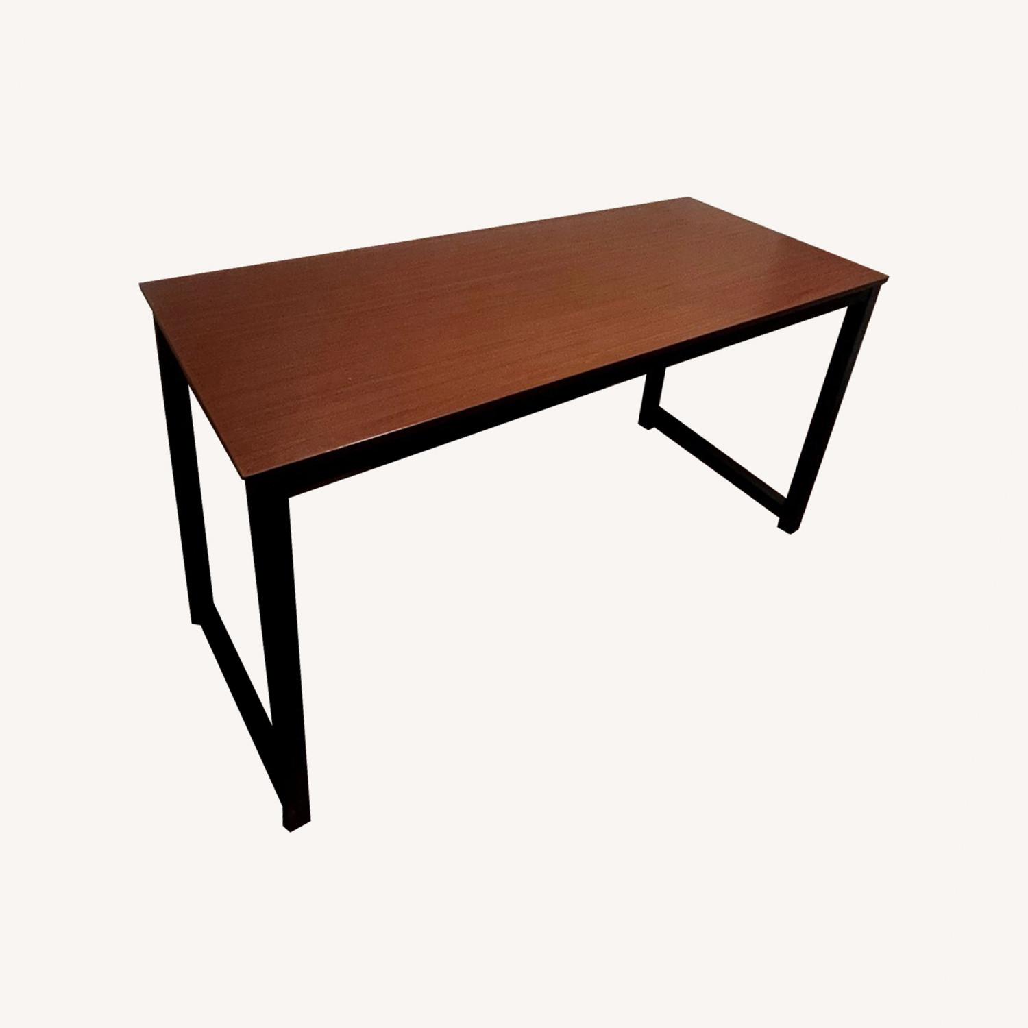 Brown Desk With Metal Legs - image-0