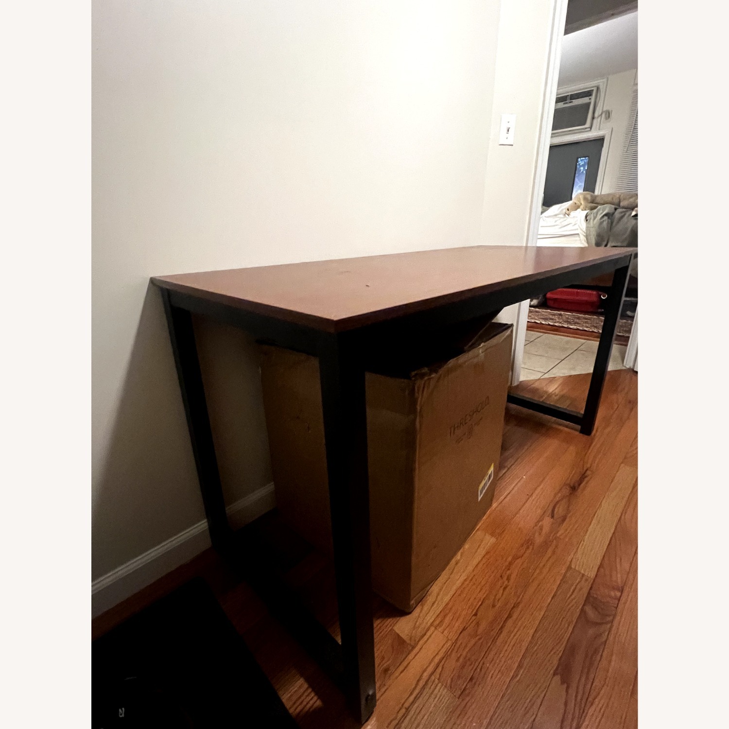 Brown Desk With Metal Legs - image-3
