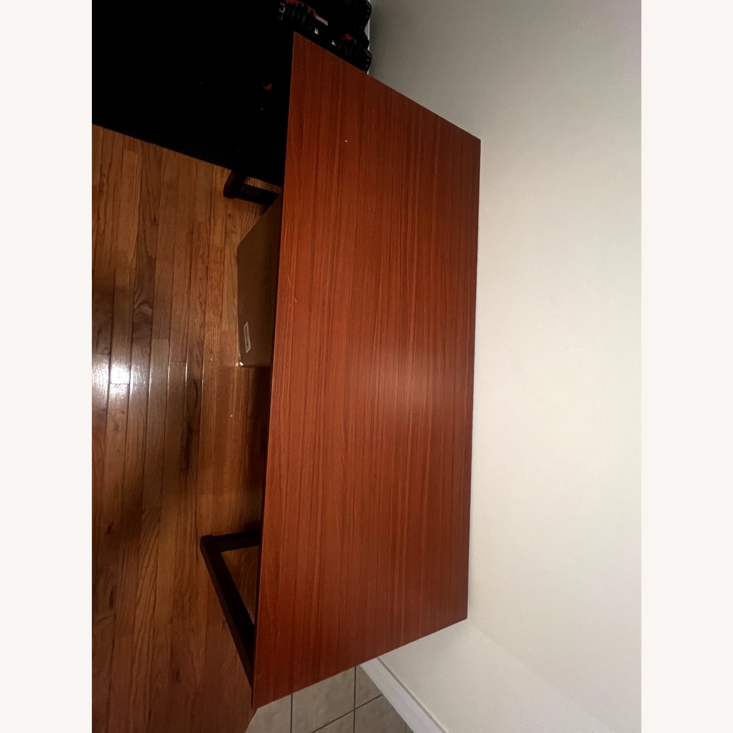 Brown Desk With Metal Legs - image-2