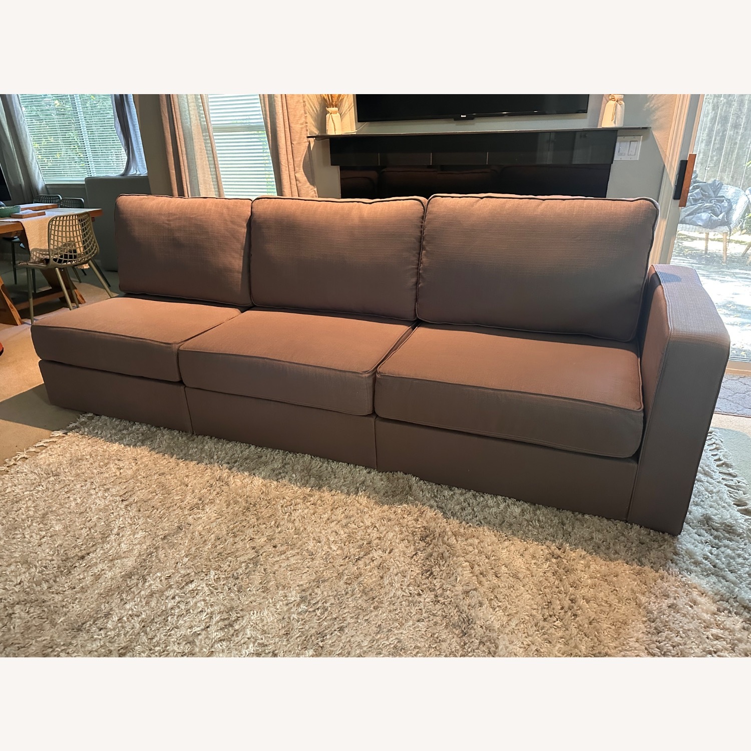 Lovesac Sactional Stone Solid Polylinen - image-6