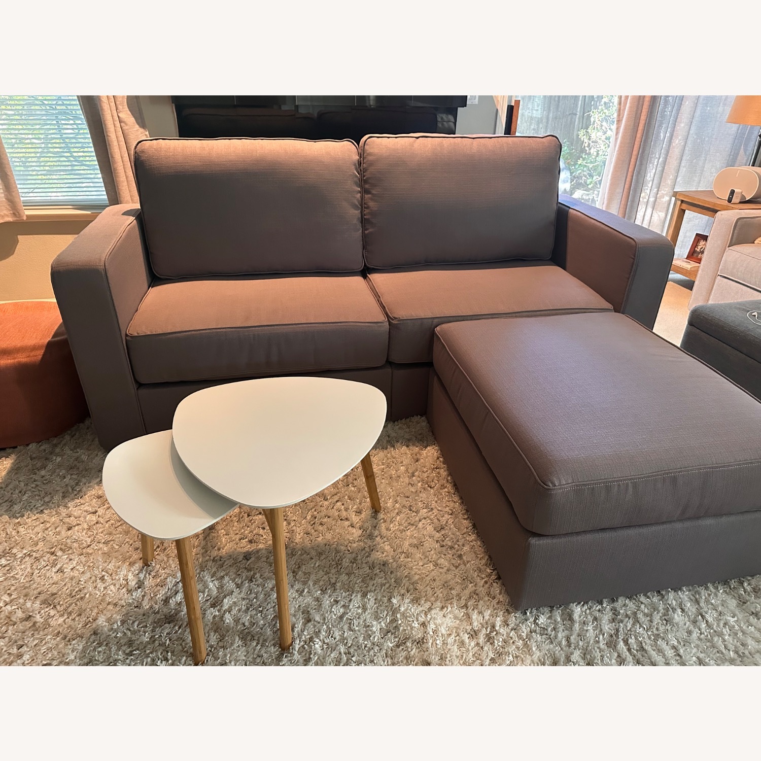 Lovesac Sactional Stone Solid Polylinen - image-1