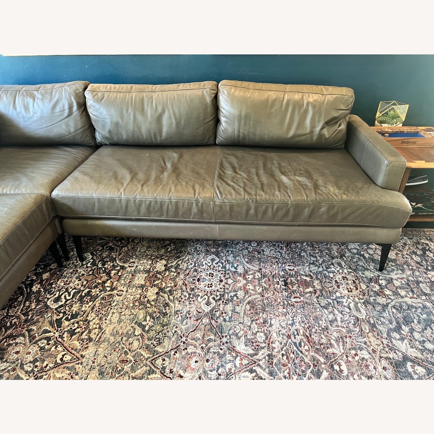 West Elm Andes 105” Leather Andes Sectional - image-7