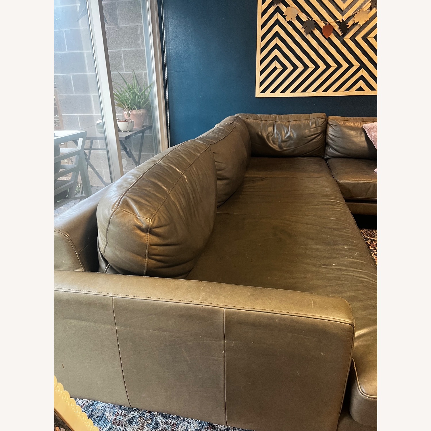 West Elm Andes 105” Leather Andes Sectional - image-14