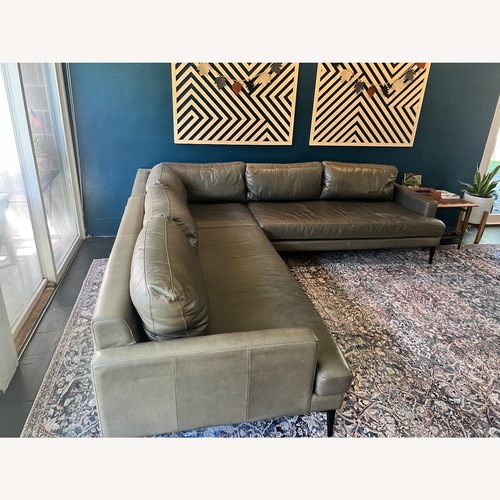 Used West Elm Andes 105” Leather Andes Sectional for sale on AptDeco