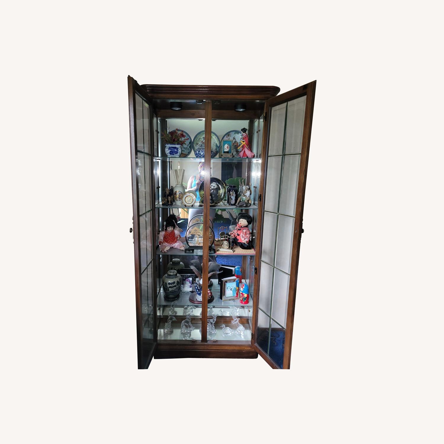 Natural Wood Curio Cabinet - image-0