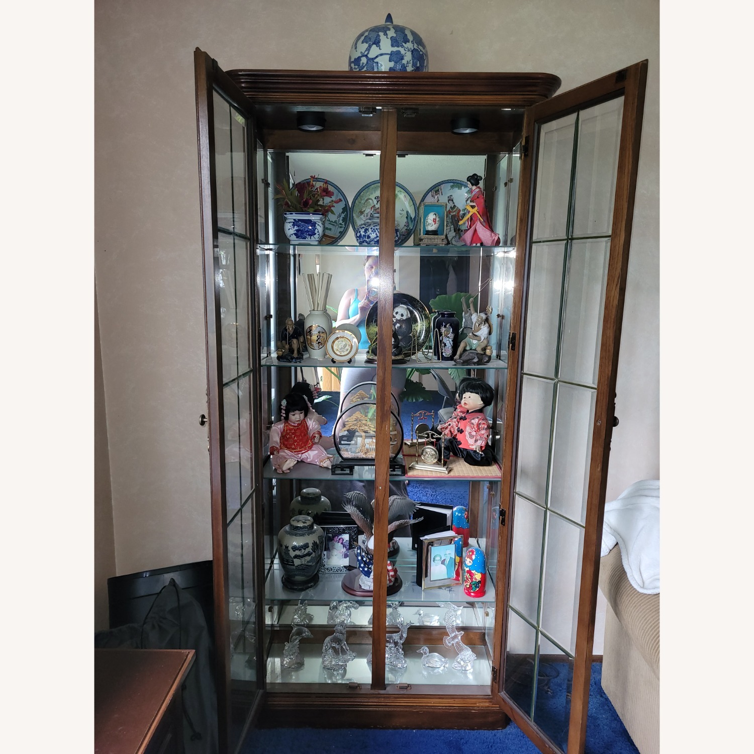 Natural Wood Curio Cabinet - image-3