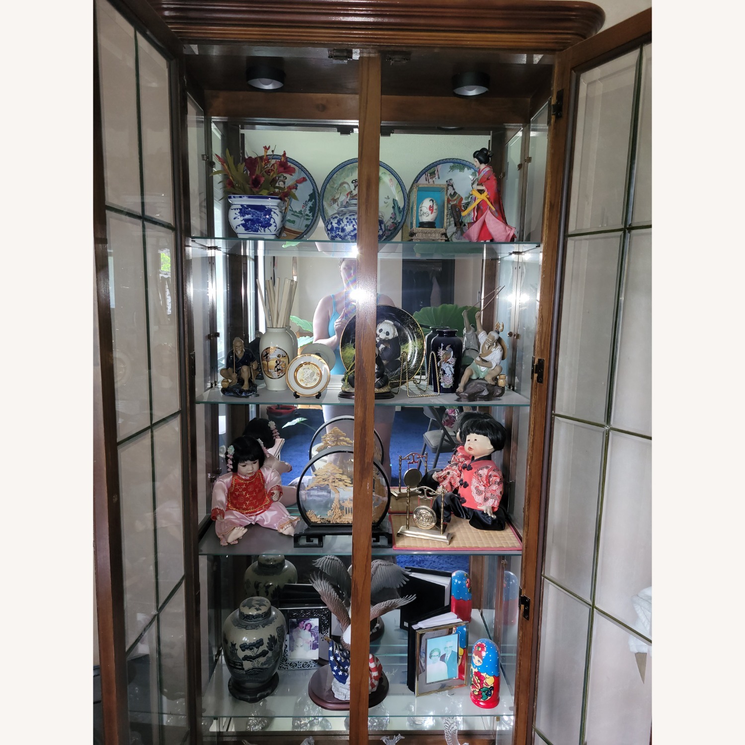Natural Wood Curio Cabinet - image-2