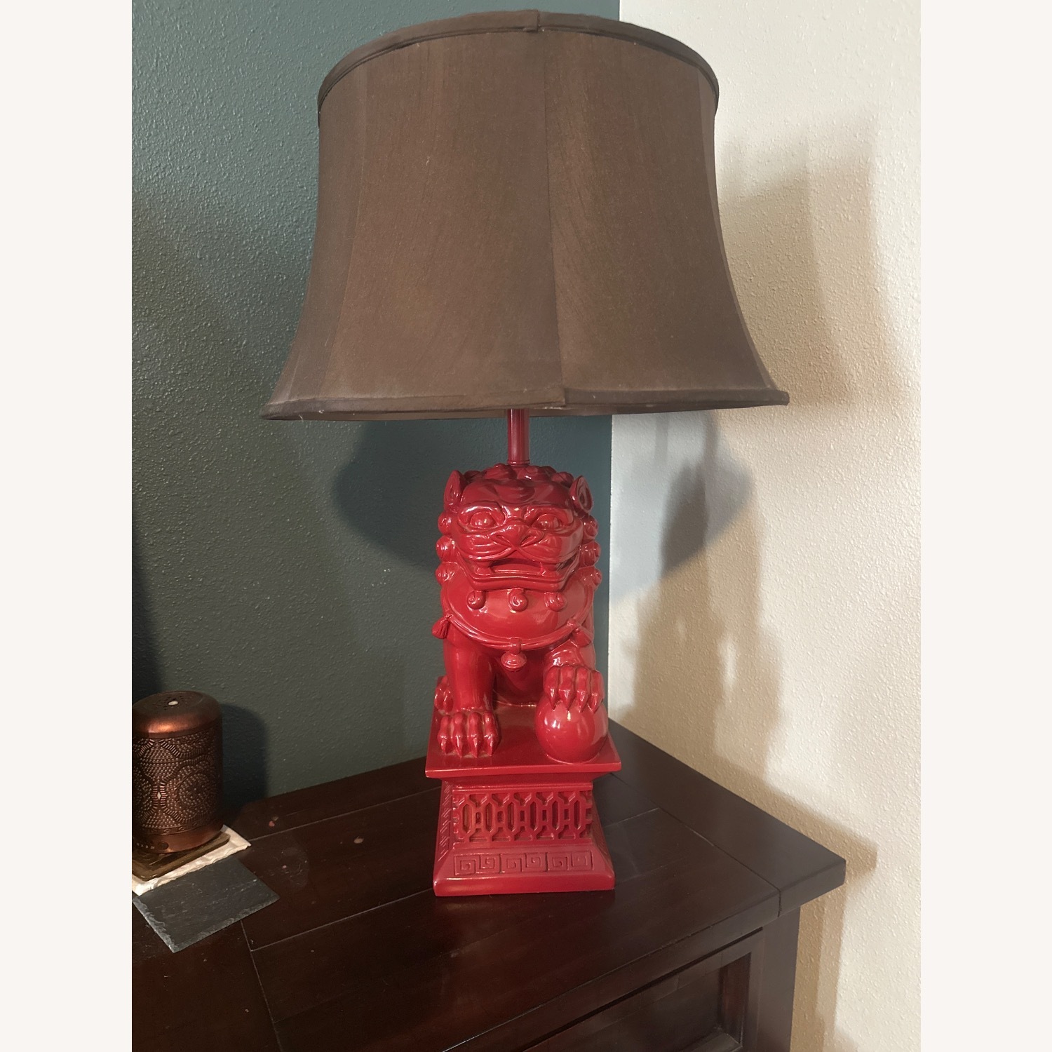 Barbara Cosgrove Foo Dog Red Pepper Table Lamps - image-1