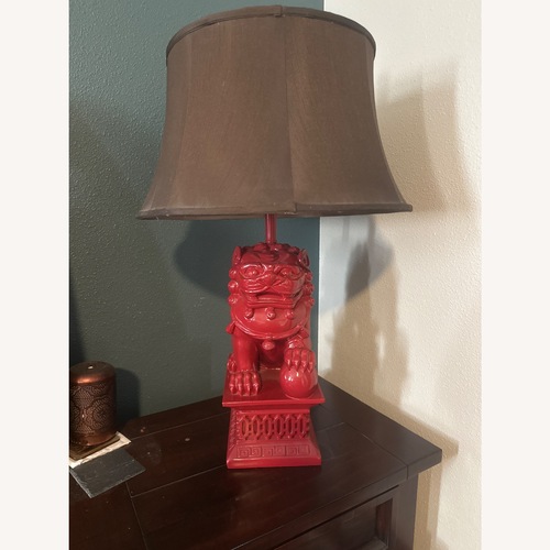 Used Barbara Cosgrove Foo Dog Red Pepper Table Lamps for sale on AptDeco