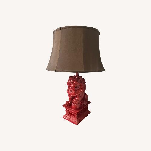 Used Barbara Cosgrove Foo Dog Red Pepper Table Lamps for sale on AptDeco