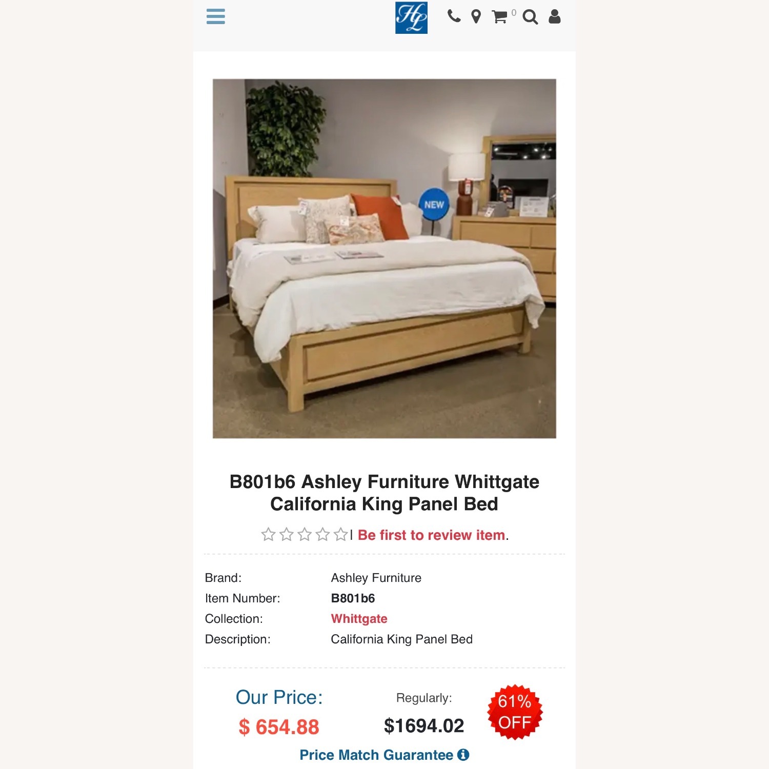 Ashley Furniture Wood King Bed - image-1