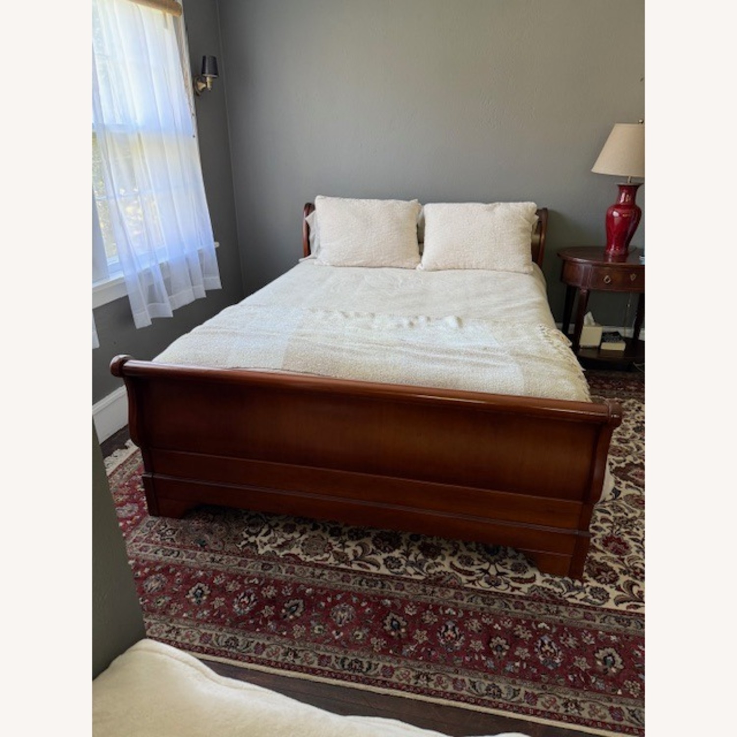 Grange Dark Brown Wood Queen Bed - image-2