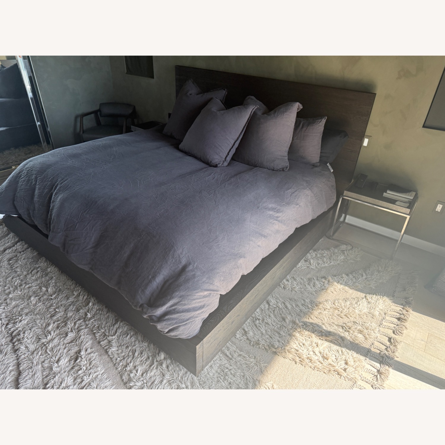 Restoration Hardware Black Machinto Panel Bed - image-2