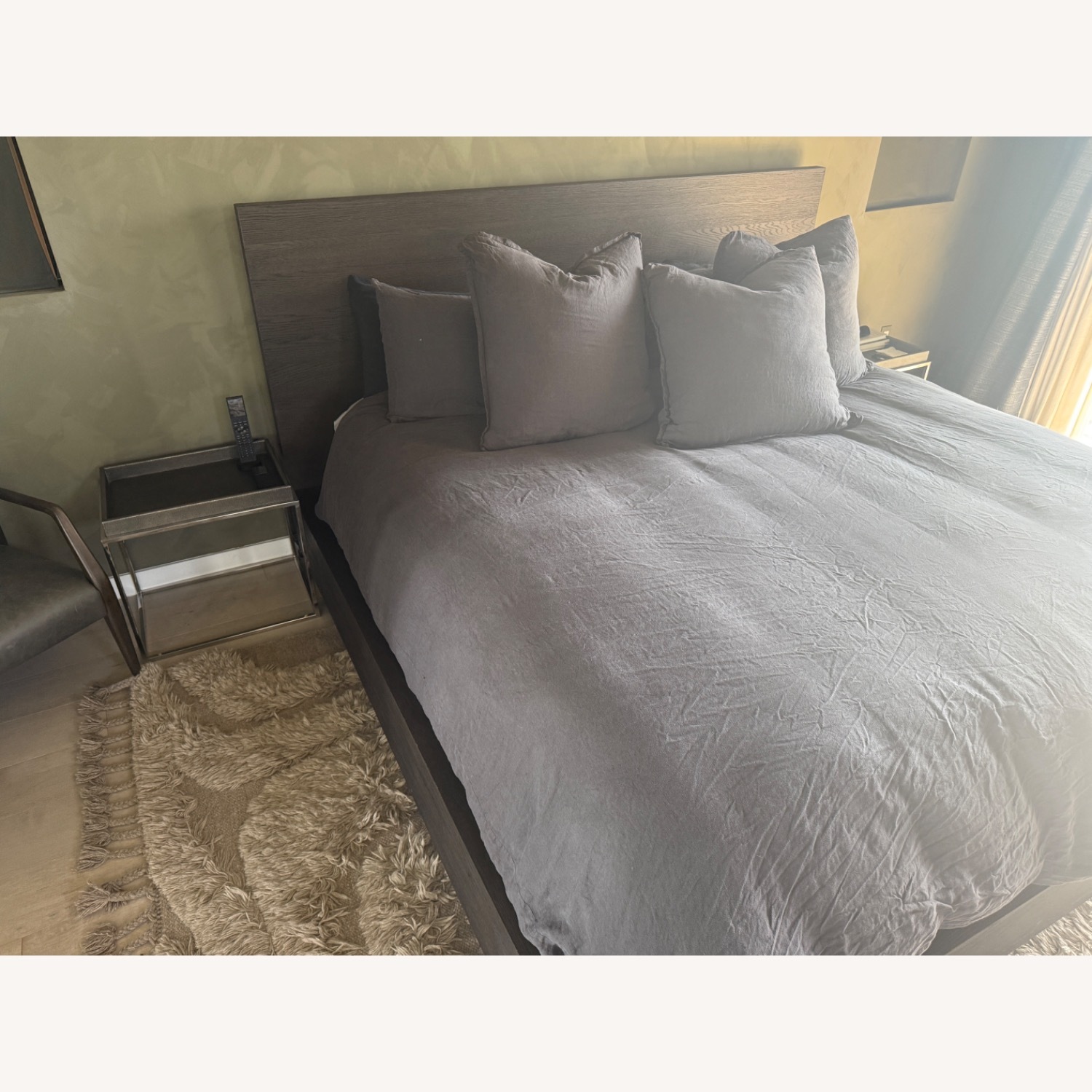 Restoration Hardware Black Machinto Panel Bed - image-3