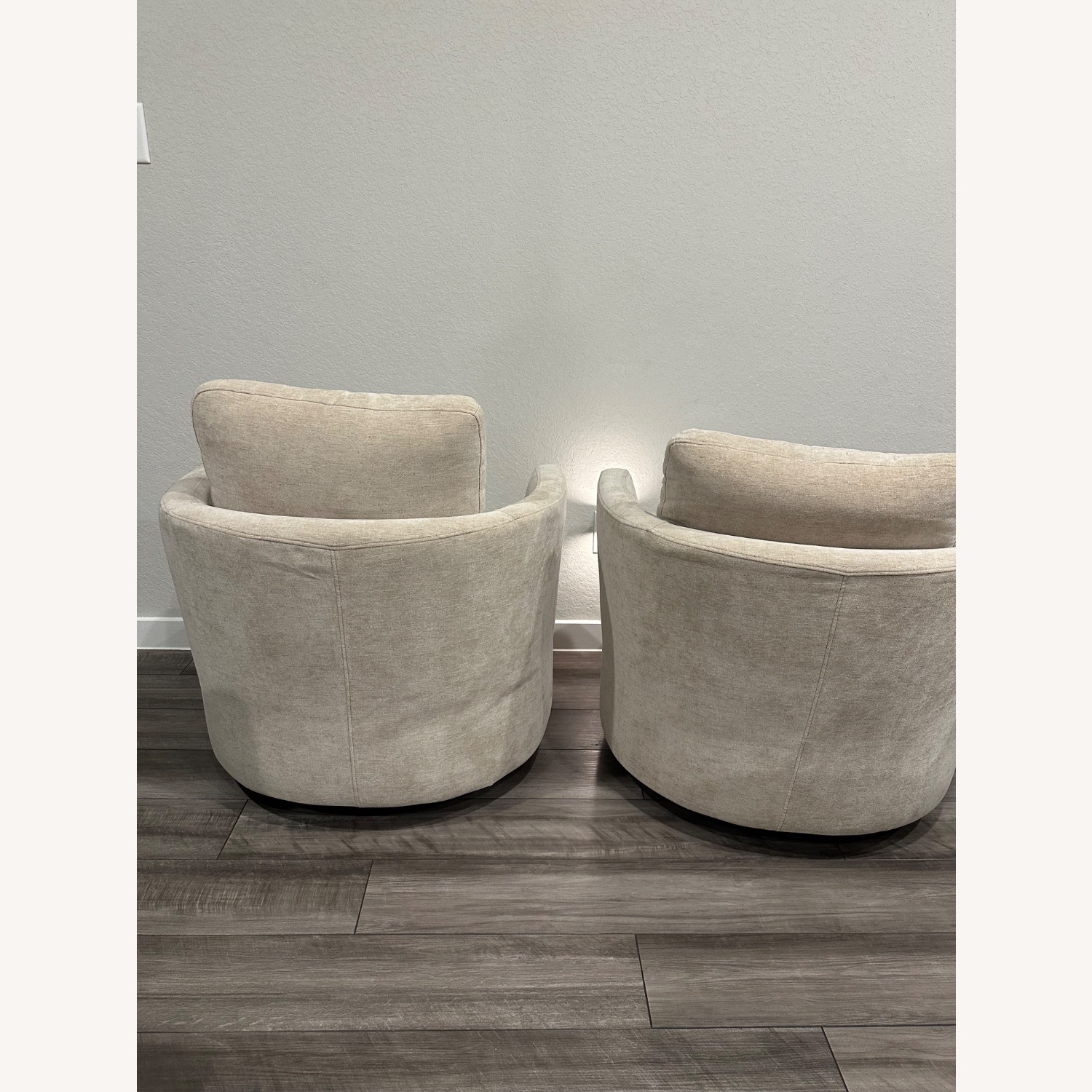 Polyester Slipcovered Swivel Barrel Chair - image-3