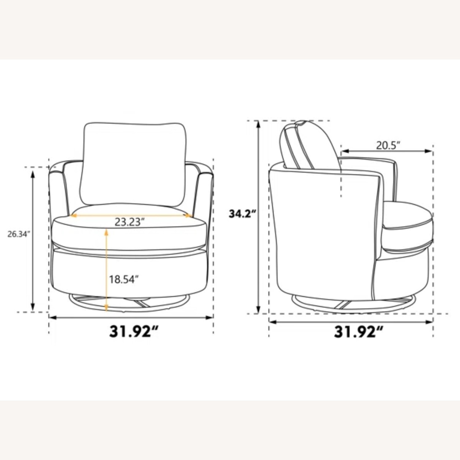 Polyester Slipcovered Swivel Barrel Chair - image-4
