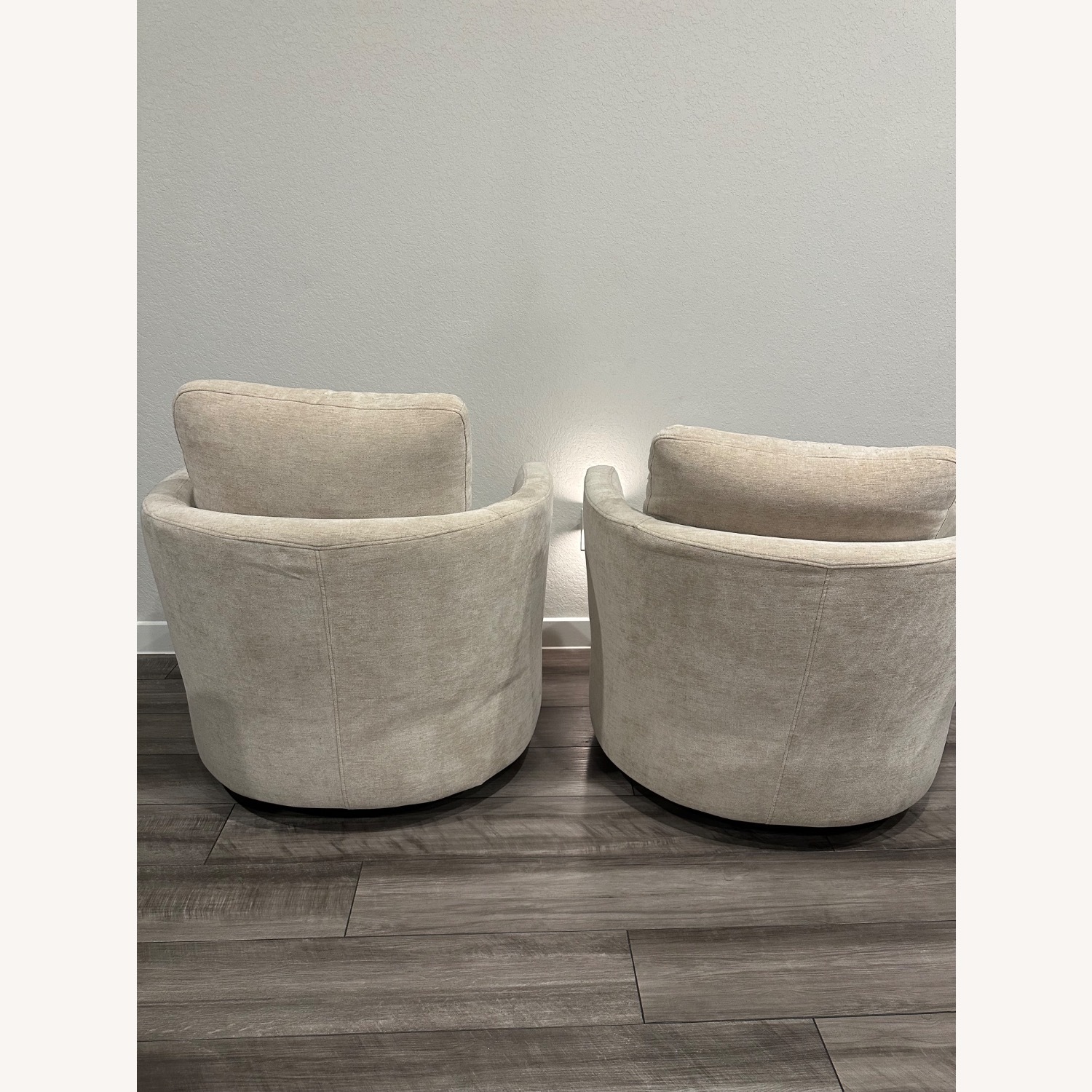 Polyester Slipcovered Swivel Barrel Chair - image-2