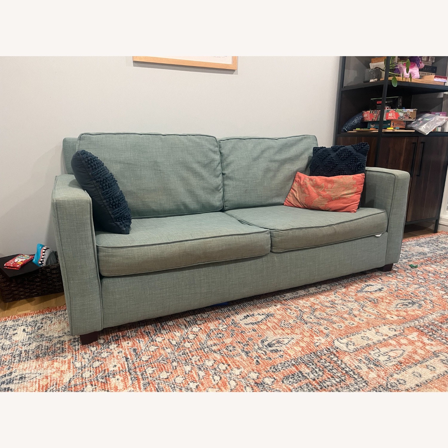 West Elm Henry Light Gray Fabric 2 Seater Sofa - image-1