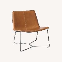 West Elm Slope Light Brown Leather Accent Chair