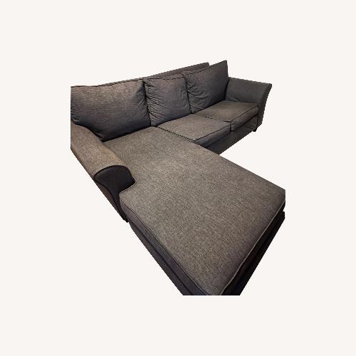 Used Raymour & Flanigan Dark Gray Fabric Chaise Lounge for sale on AptDeco